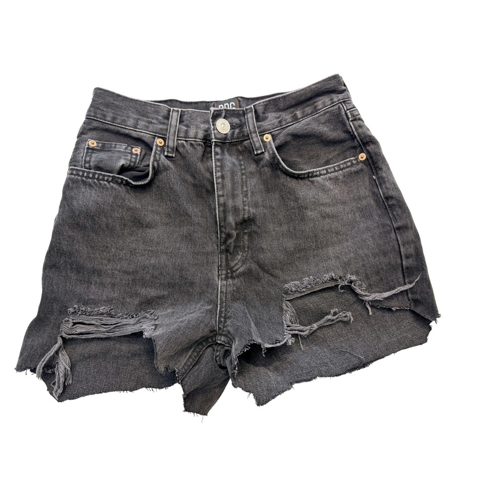 BDG Shorts Womens 26 Black High Rise Baggy Denim‎ Cutoff Distressed Raw Hem